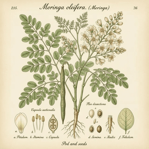 Moringa botanical illustration